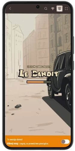 Ekran startowy Le Bandit z wirtualnym saldem
